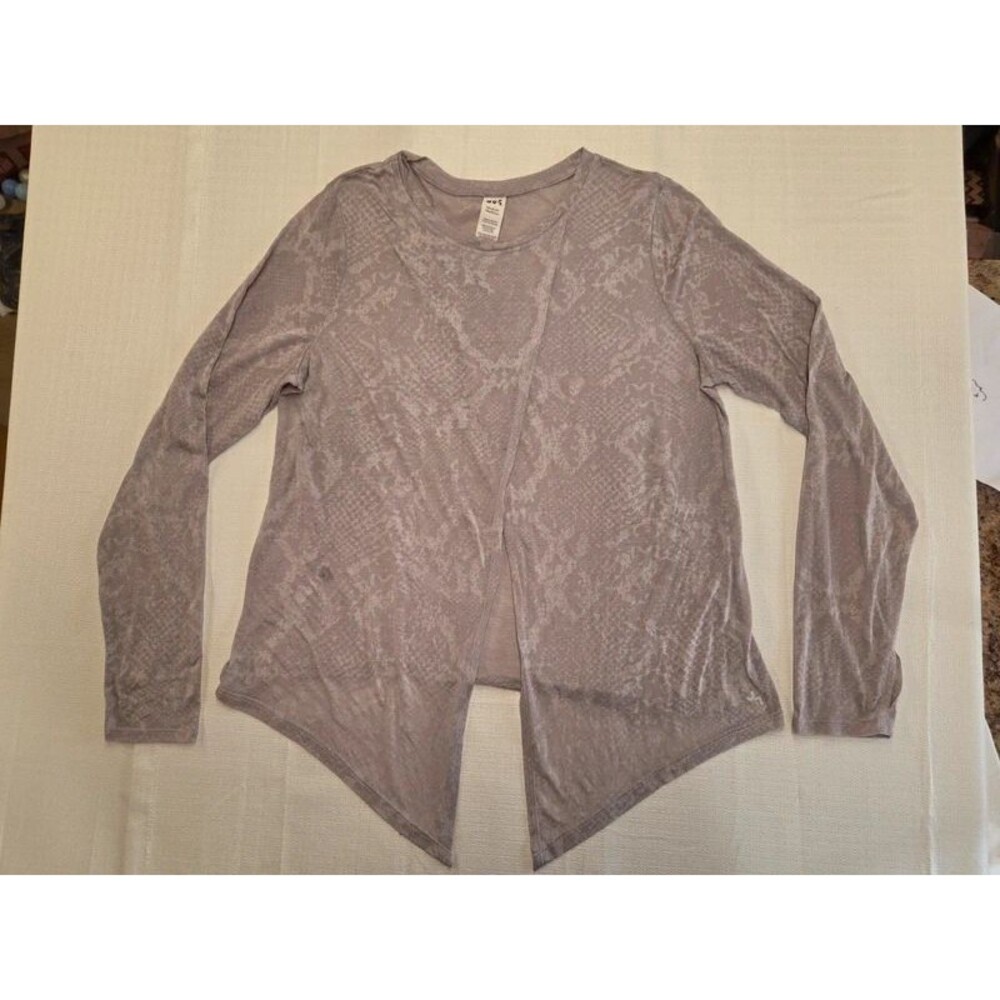 JoyLab Snakeskin Print Asymmetric Wrap Top - Medium